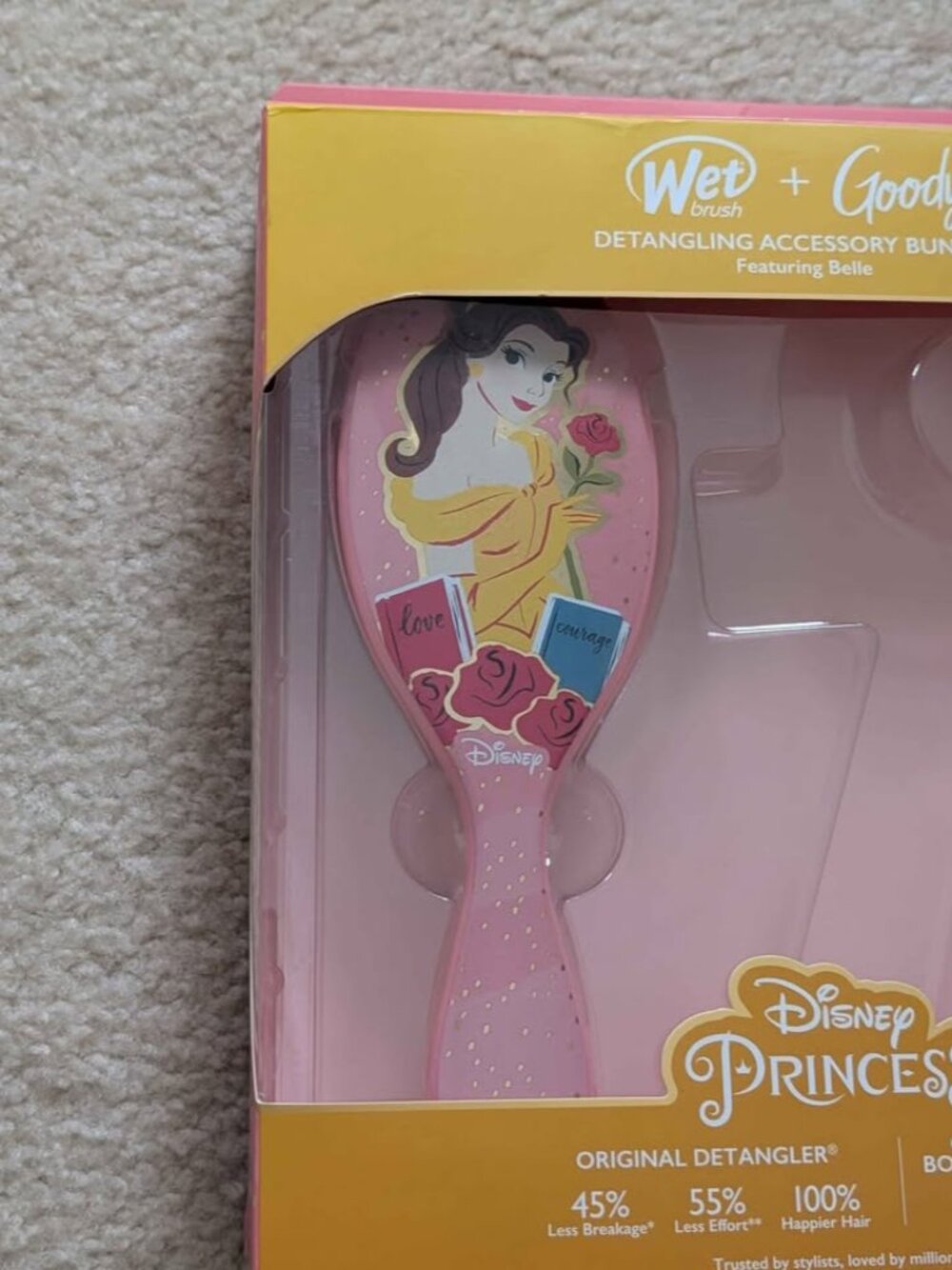 NEW Limited edition Disney princess Belle books & rose wet brush